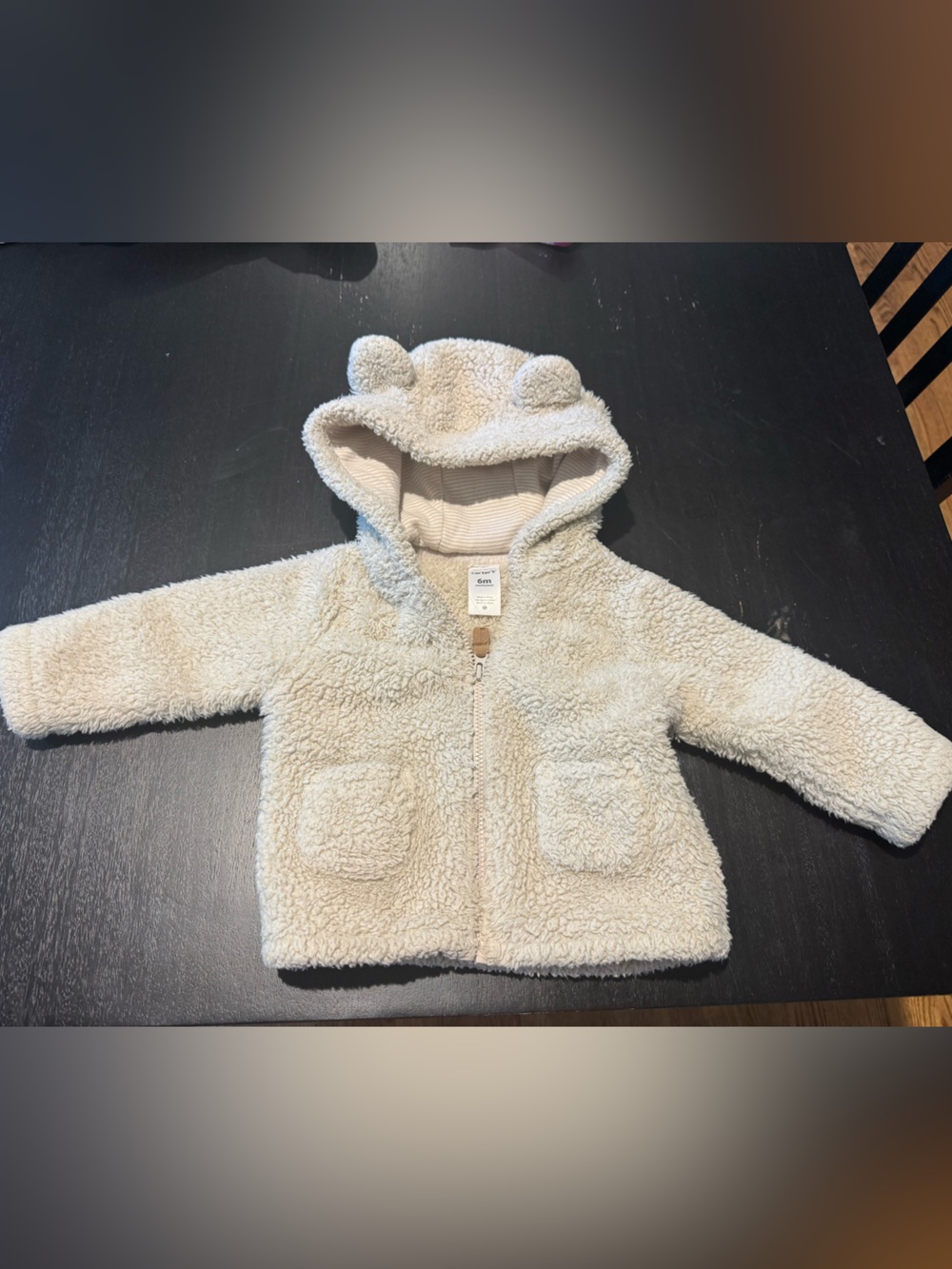 Carter's Cream Teddy Bear Sherpa Jacket with Hood and Ears